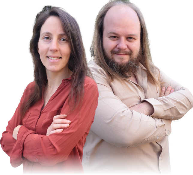 Audrey Lecorgne et Julian Cuvilliez, dos à dos, bras croisés